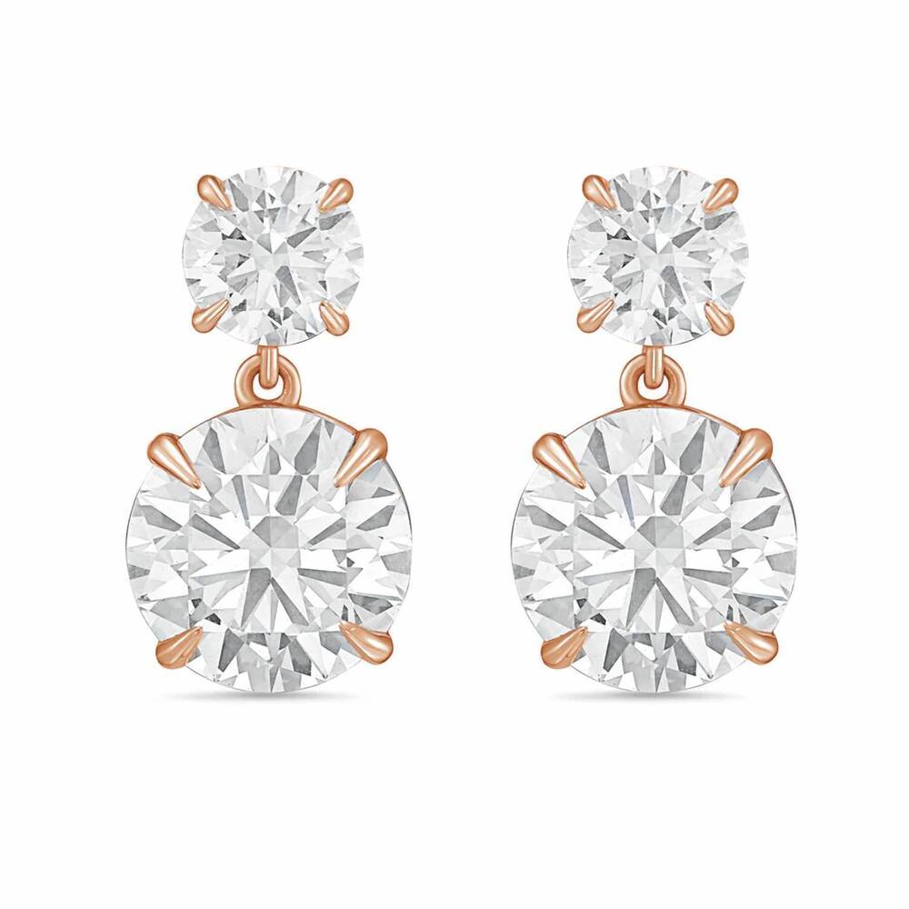 NEW DIANA M JEWELS women's round lab-grown diamond stud earrings (15.00 ct tcw)